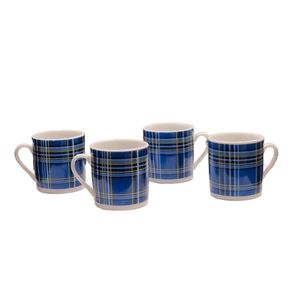 Coffee Me Plaid Espresso Mugs (Set of 4)